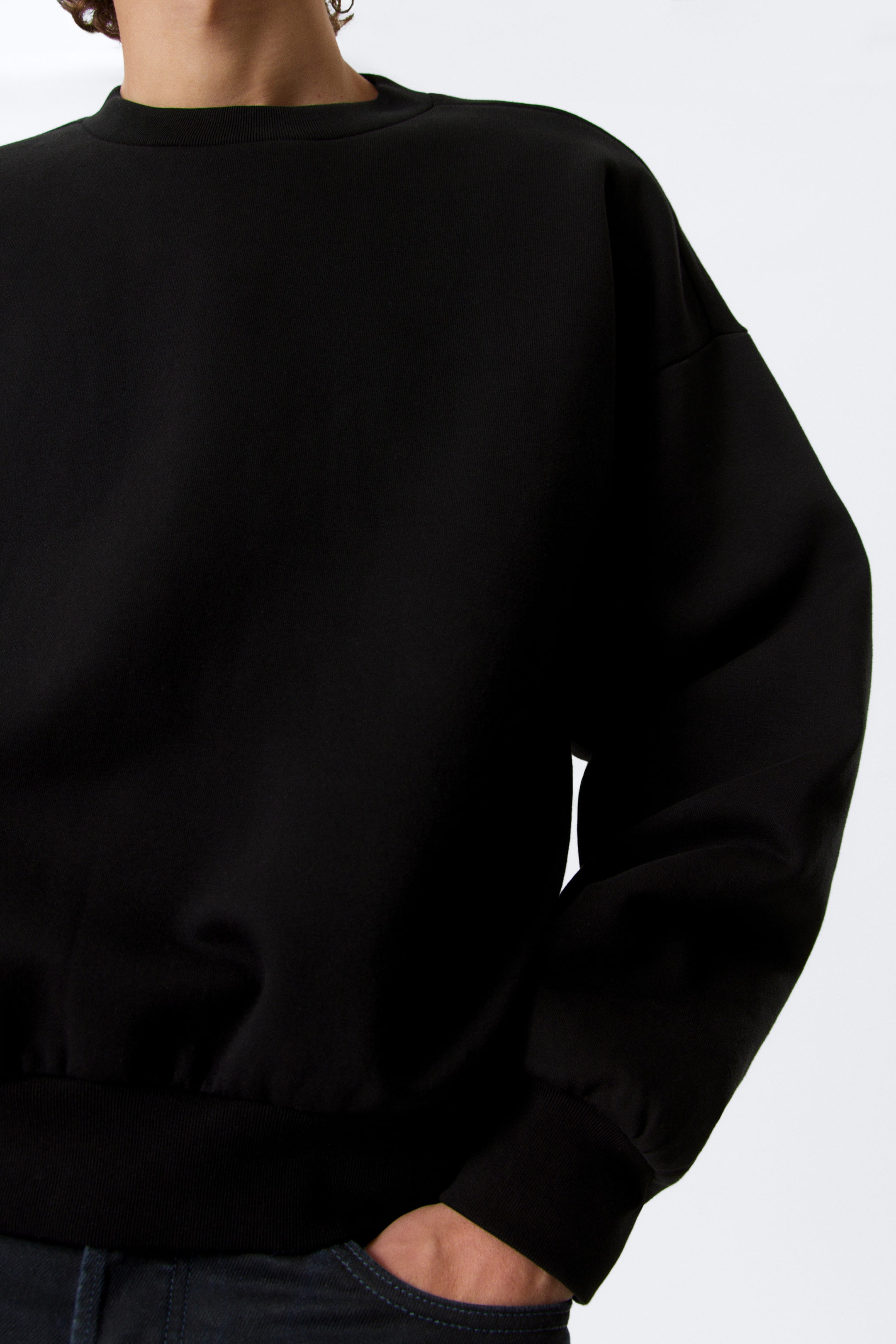 Black - Loose Fit Sweatshirt - 2