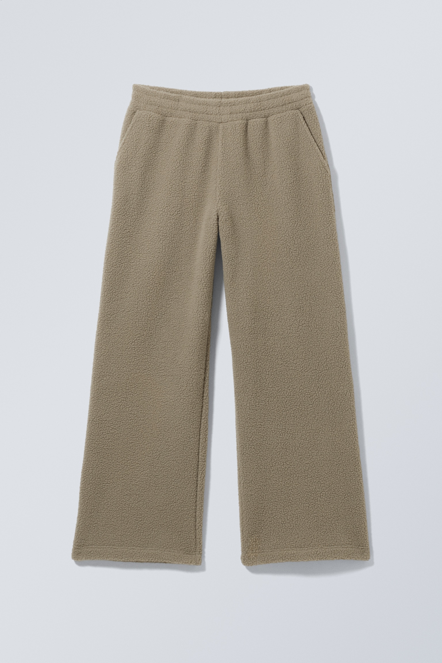 Loose Fleece Trousers - Beige/Black