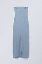 Verwaschenes Blau - Schlauchkleid Tania mit Washed-Effekt - 1