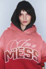 Sun-Faded Red - I'm a MESS - CM x LB Double-Layered Sun-Faded Unisex Hoodie - 3