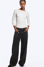 Tuned Black – Noir - Jean droit ample taille basse Missy - 0