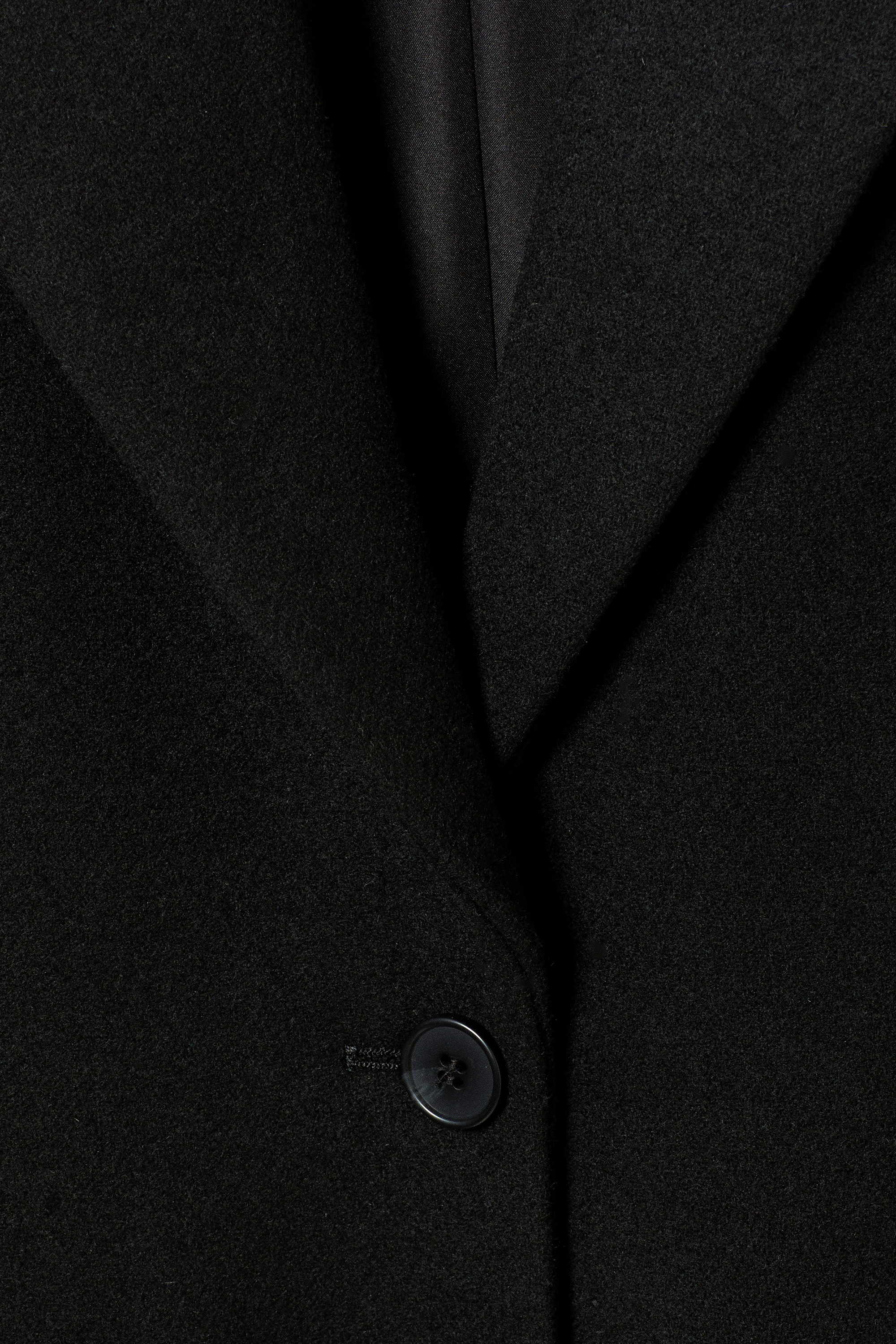 Schwarz - Langer, einreihiger Slim-Fit-Mantel - 3