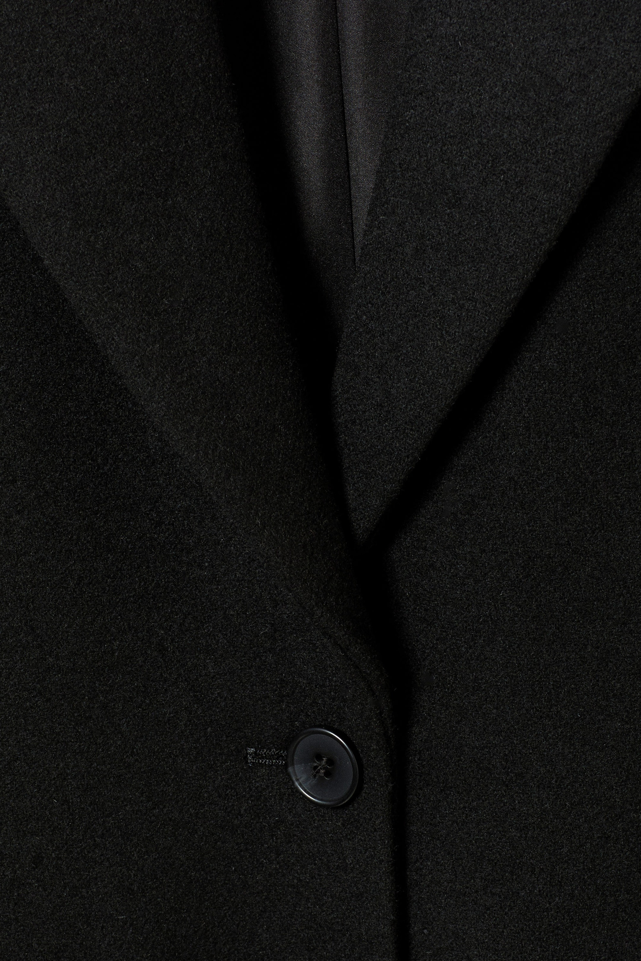 Noir - Manteau ajusté boutonné long - 5