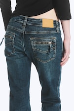 Strobe Blue - Dunkelblau - bambi y2k low waist flared slim zip pocket jeans - 6