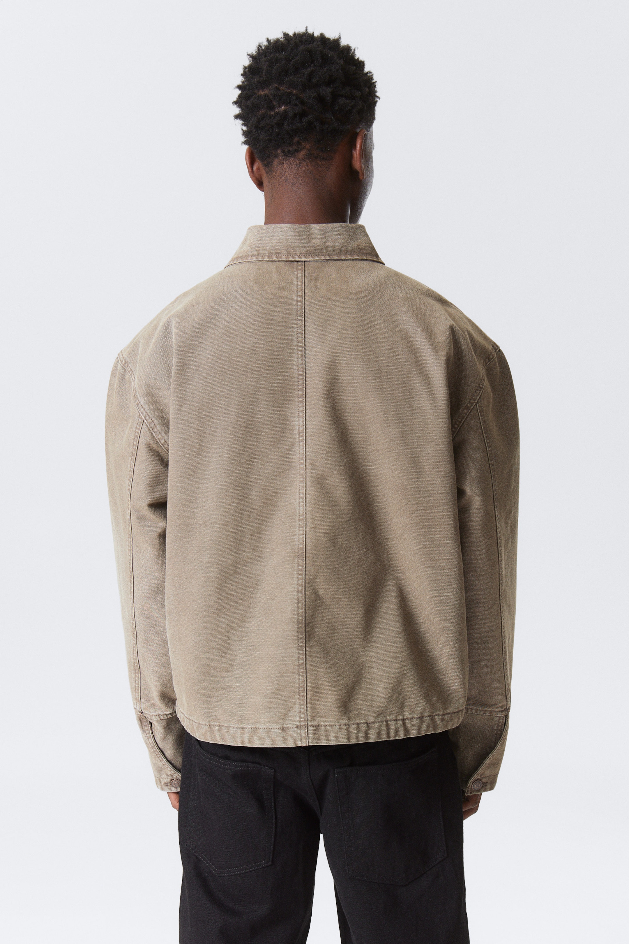 Staubiges Maulwurfsgrau - Lockere, verwaschene Utility-Jacke - 4