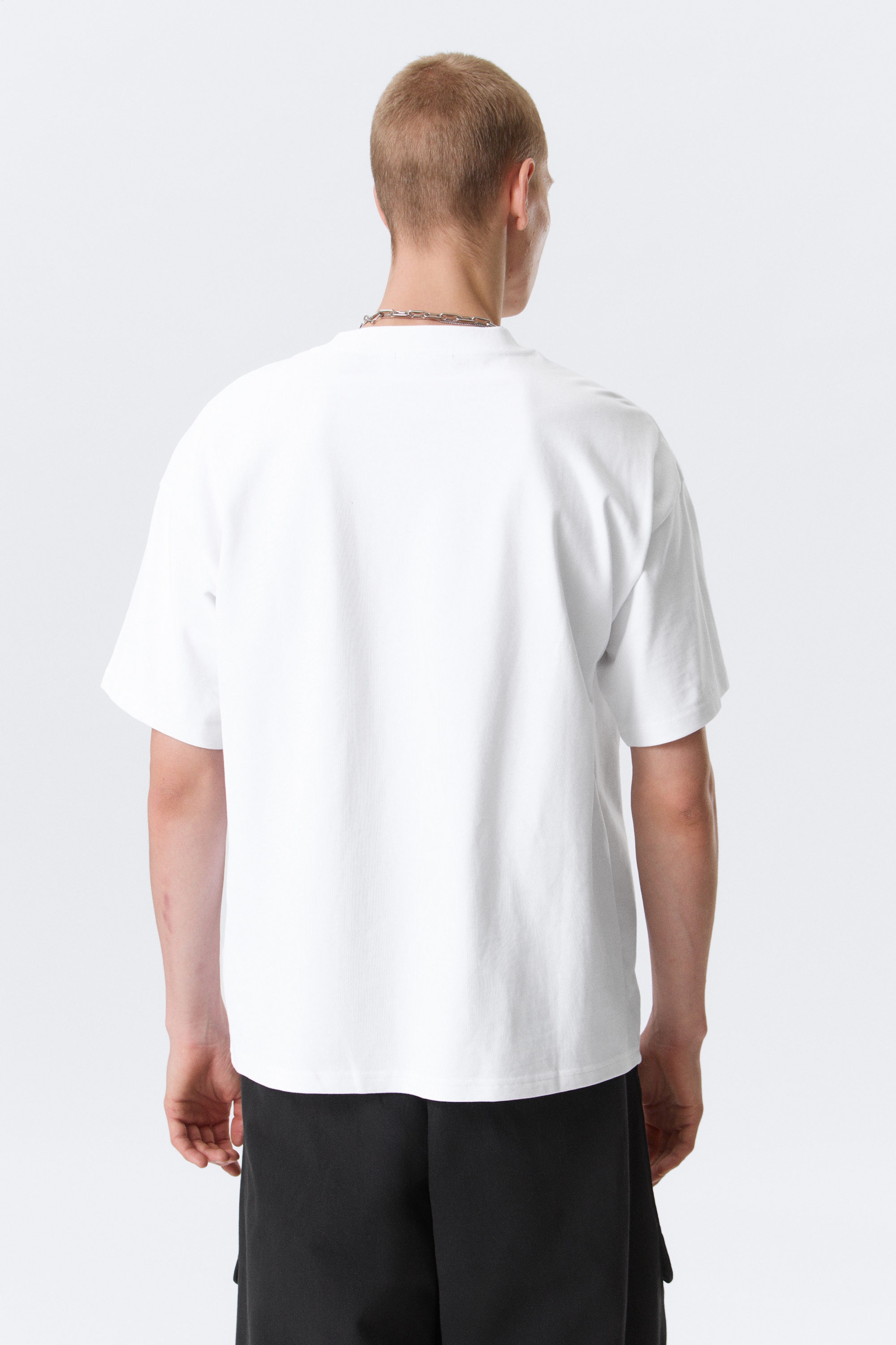 Vit - Robo Silver Face - Boxig t-shirt med tryck - 2