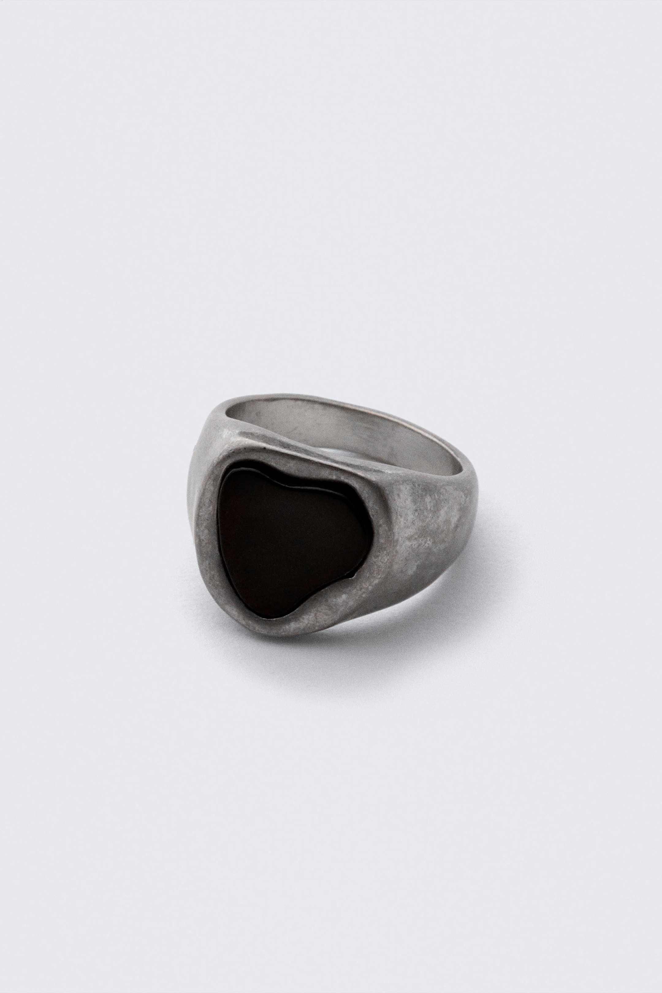 #7A7979 - Chunky Stone Signet Ring