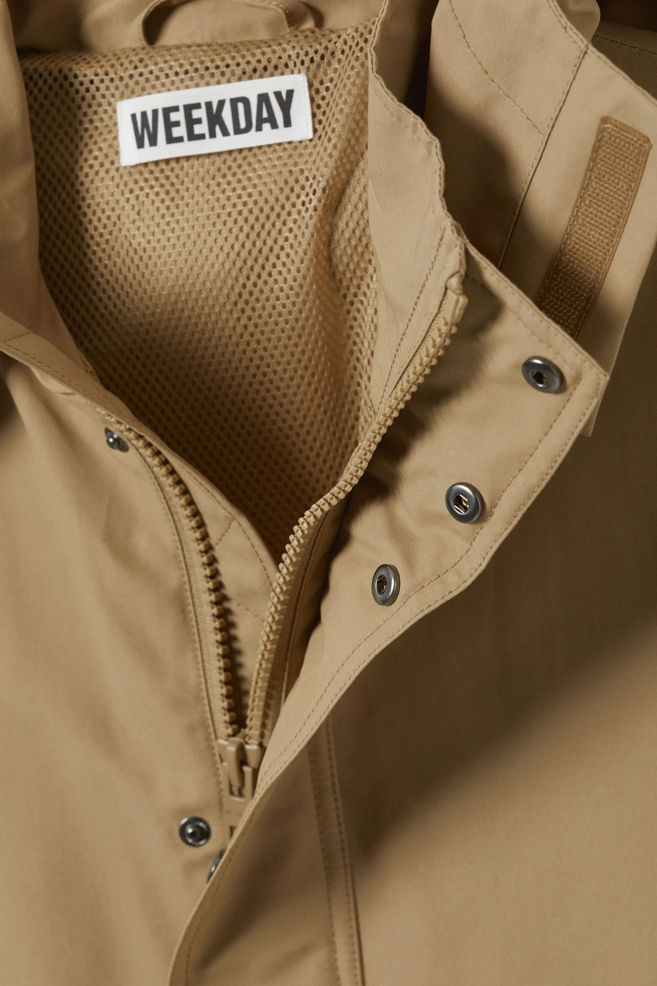 Dark Beige - Relaxed Fit Hooded Jacket - 5