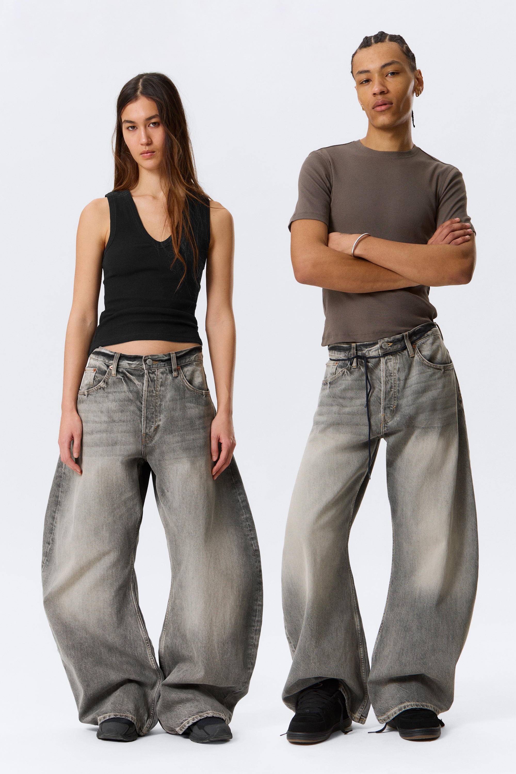 Jeans barrel Solera con vestibilità loose - Canyon Grey – Grigio medio