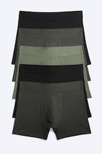 Svart og Grønn - 5-pakning boksershorts i bomull - 0