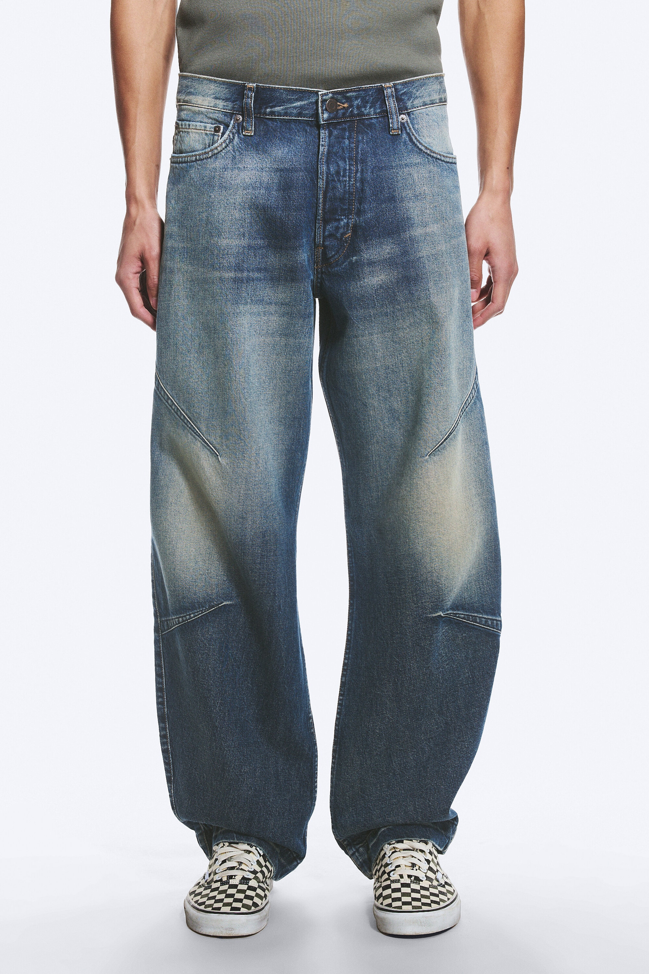 Baltic Blue - Dark Blue - Sculpted Low Rise Loose Tapered Leg Jeans - 2