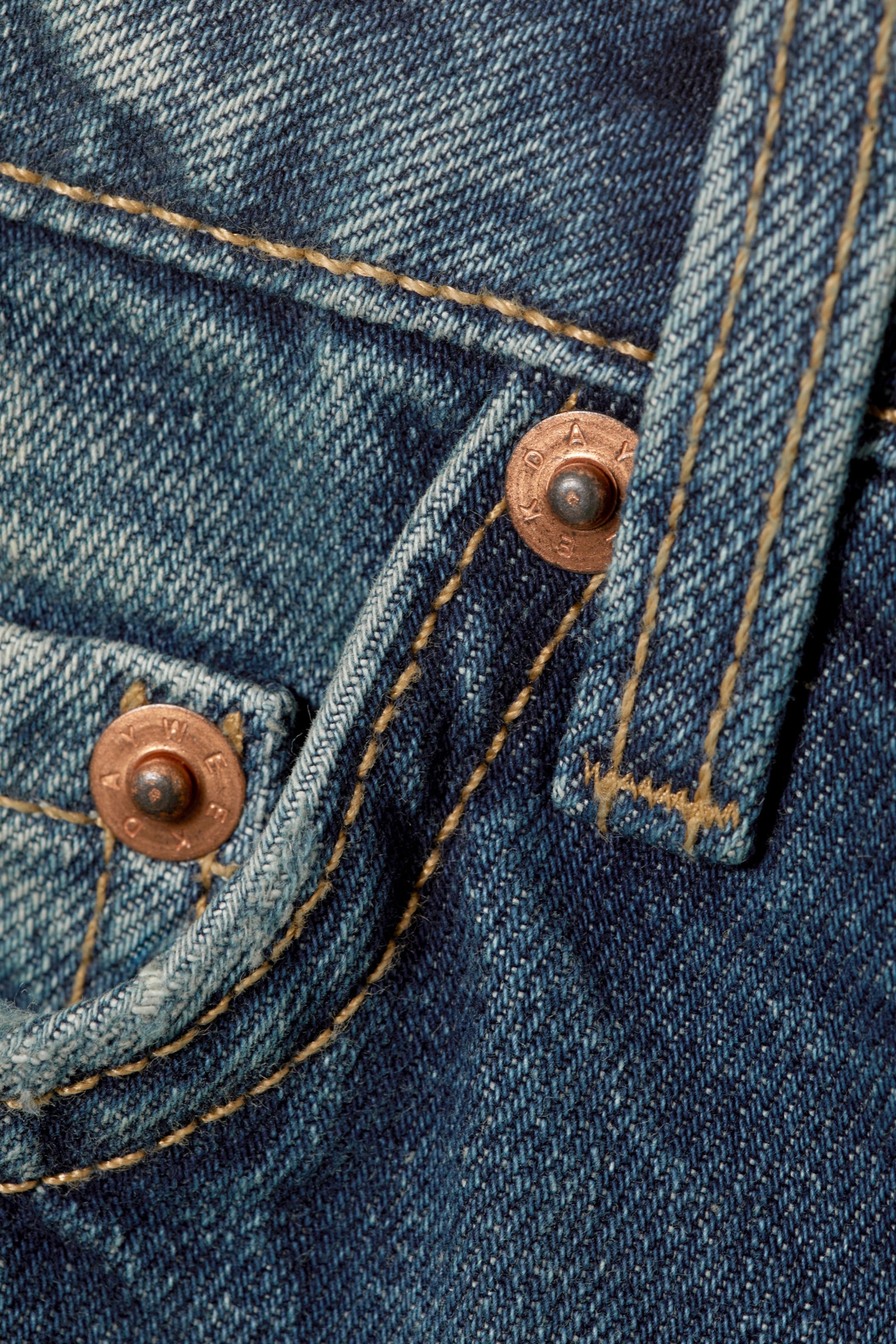 Gasoline Blue - Medium Blue - Ample Low Rise Loose Wide Leg Jeans - 6
