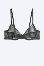 Dark Khaki Green - Sheer wire bra - 3