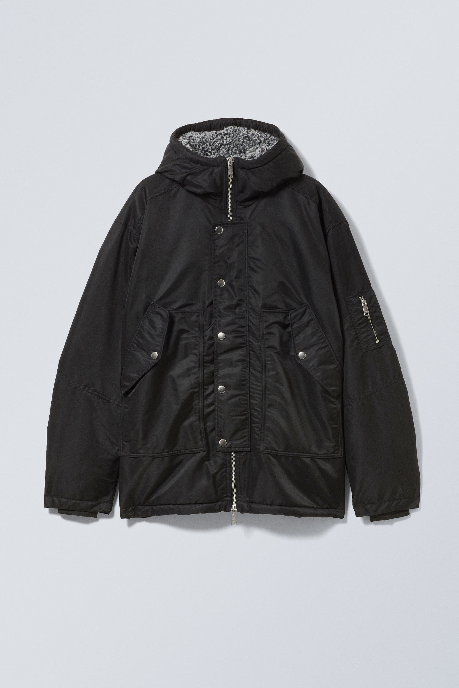 nylon padded parka jacket - Black | Weekday WW