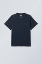 Dark Blue - Short Boxy Heavyweight T-shirt - 0