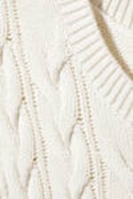 White - Cable Knit Cotton Vest - 4