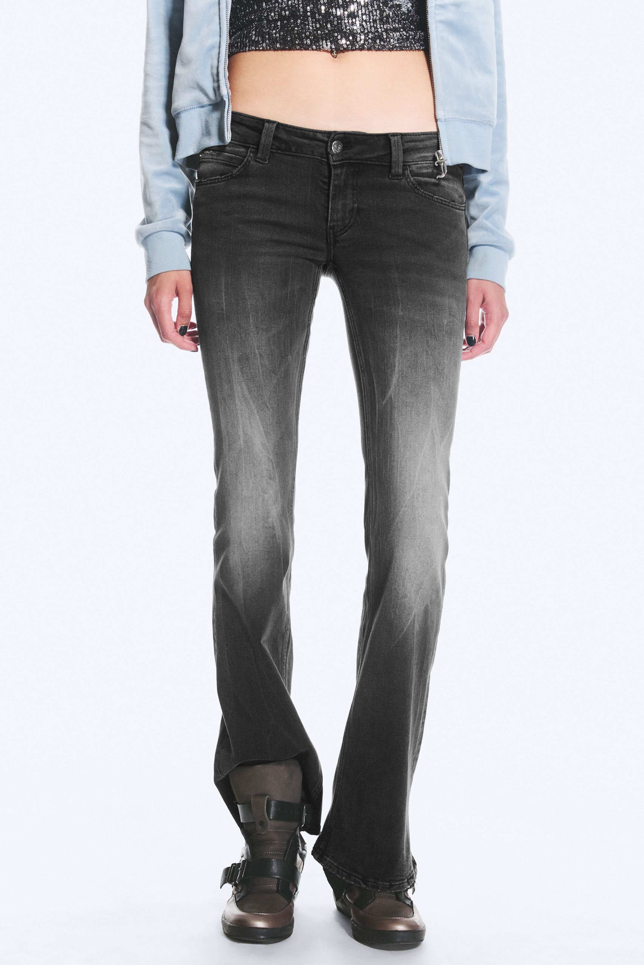 Marion Black Skull - Black - BOOTY BEI SKINNY BOOTCUT JEANS - 3