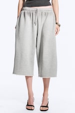 Light Dusty Grey Melange - Loose Terry Shorts - 1