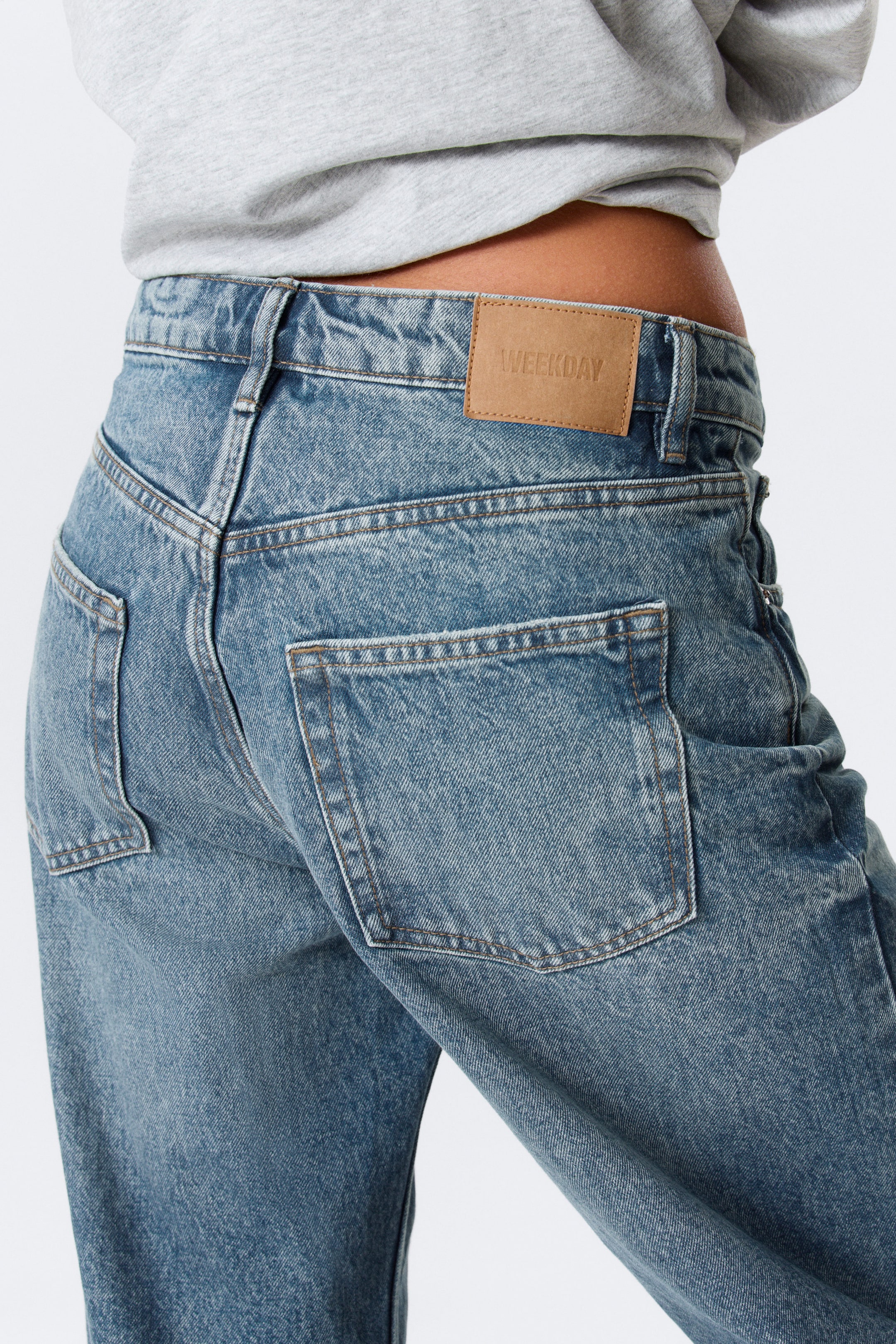 Mountain Blue - Mittelblau - Missy Low Rise Loose Straight Leg Jeans - 3