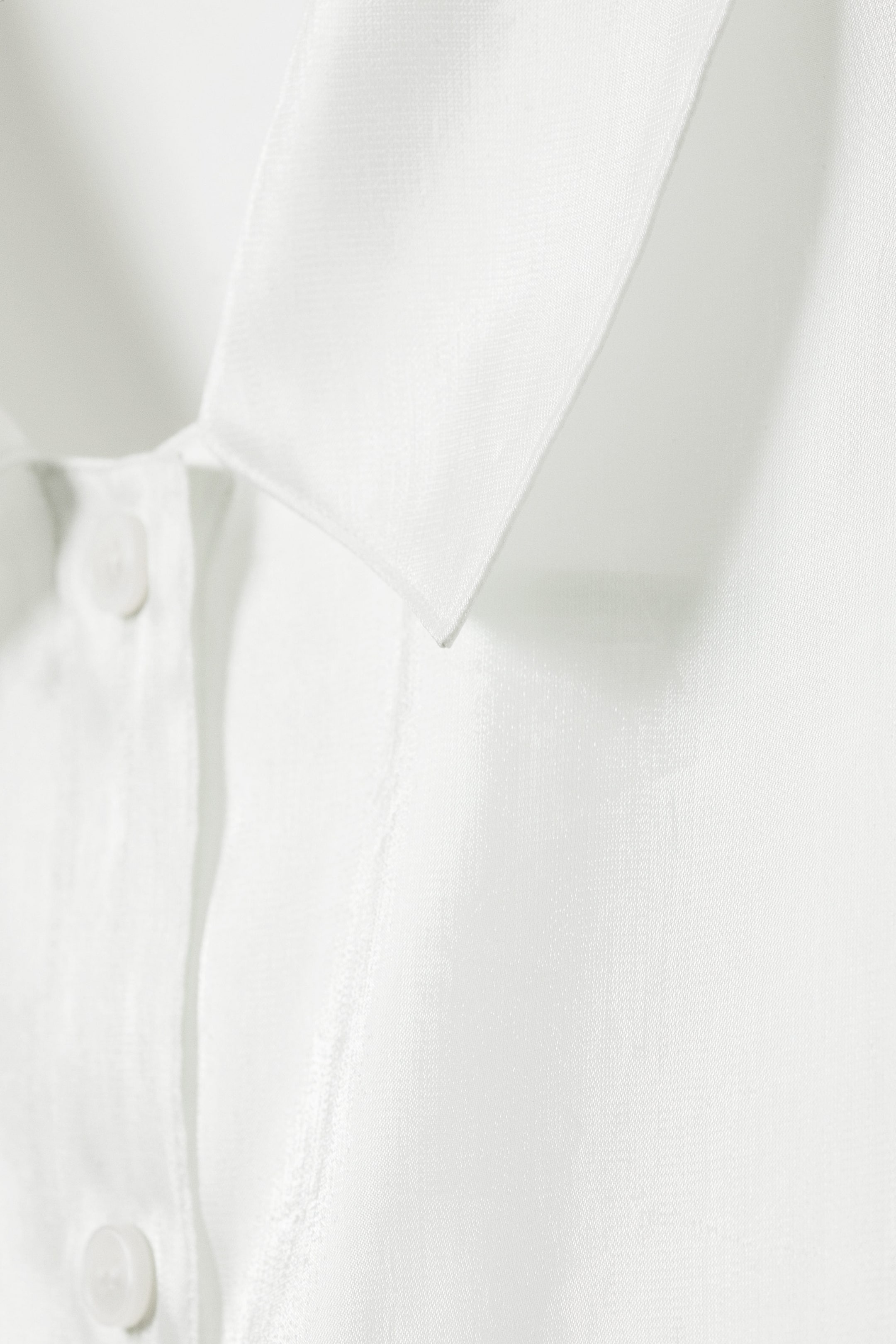 Mint - Oversized Short-Sleeved Organza Shirt - 2