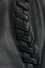Schwarz - Minikleid aus Leder mit Schnürung - 5