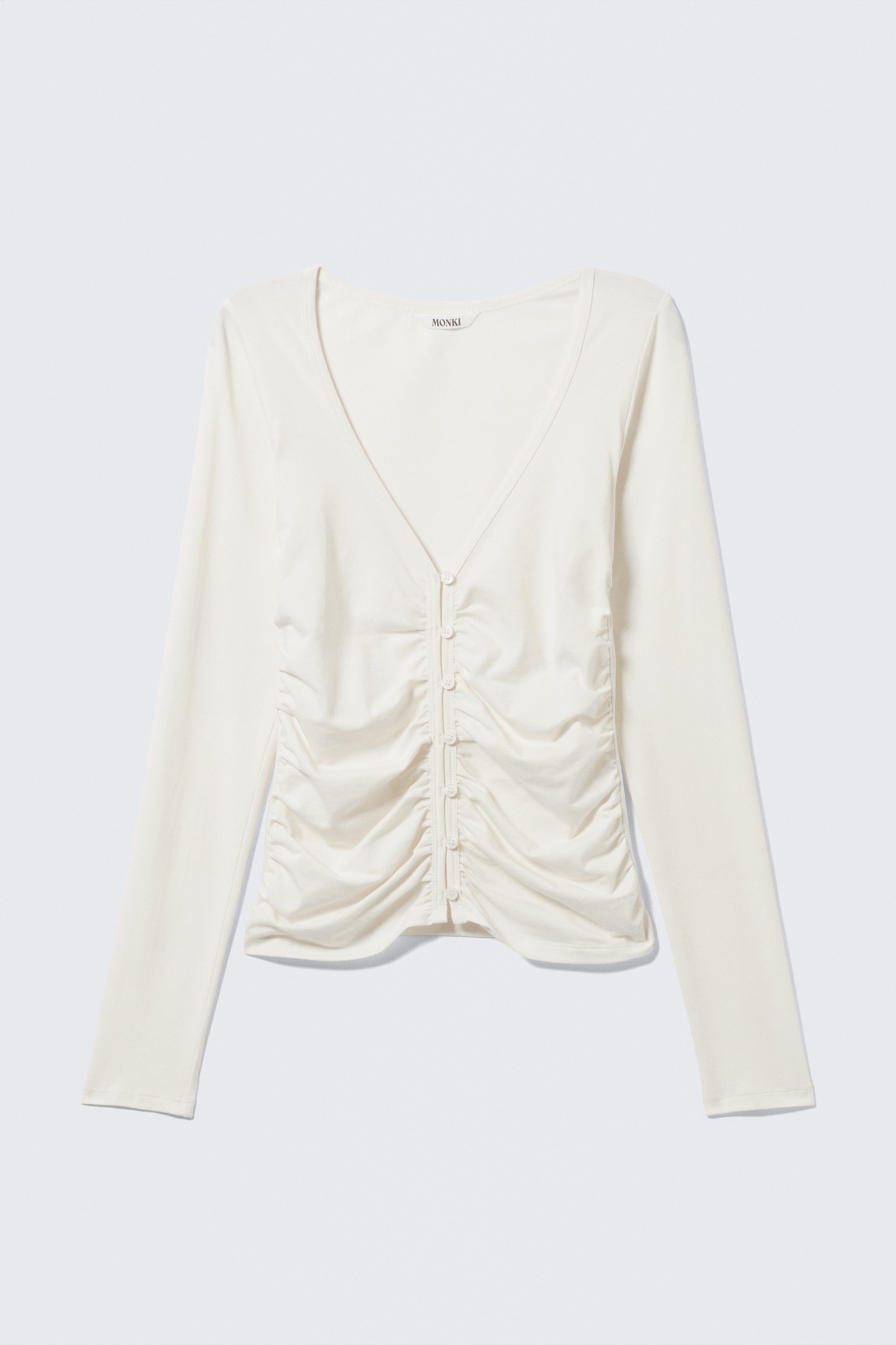 CARDIGAN BELLE B CU DECOLTEU ÎN V ȘI DRAPAJ - Alb/Negru/Roz