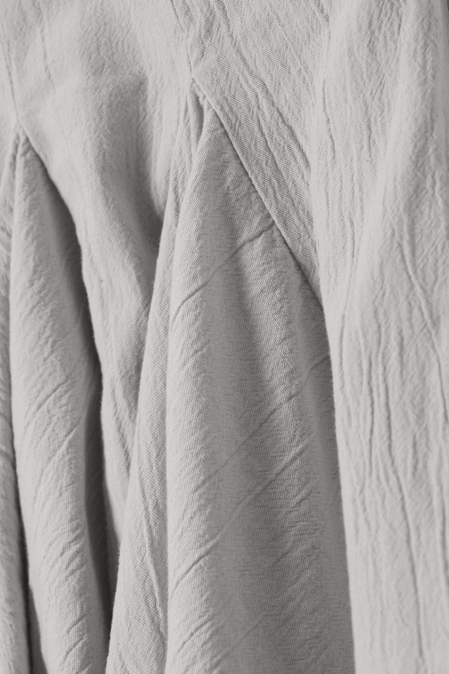 Pleated Cotton Mini Skirt - Light Grey/Dark Grey/White - 3