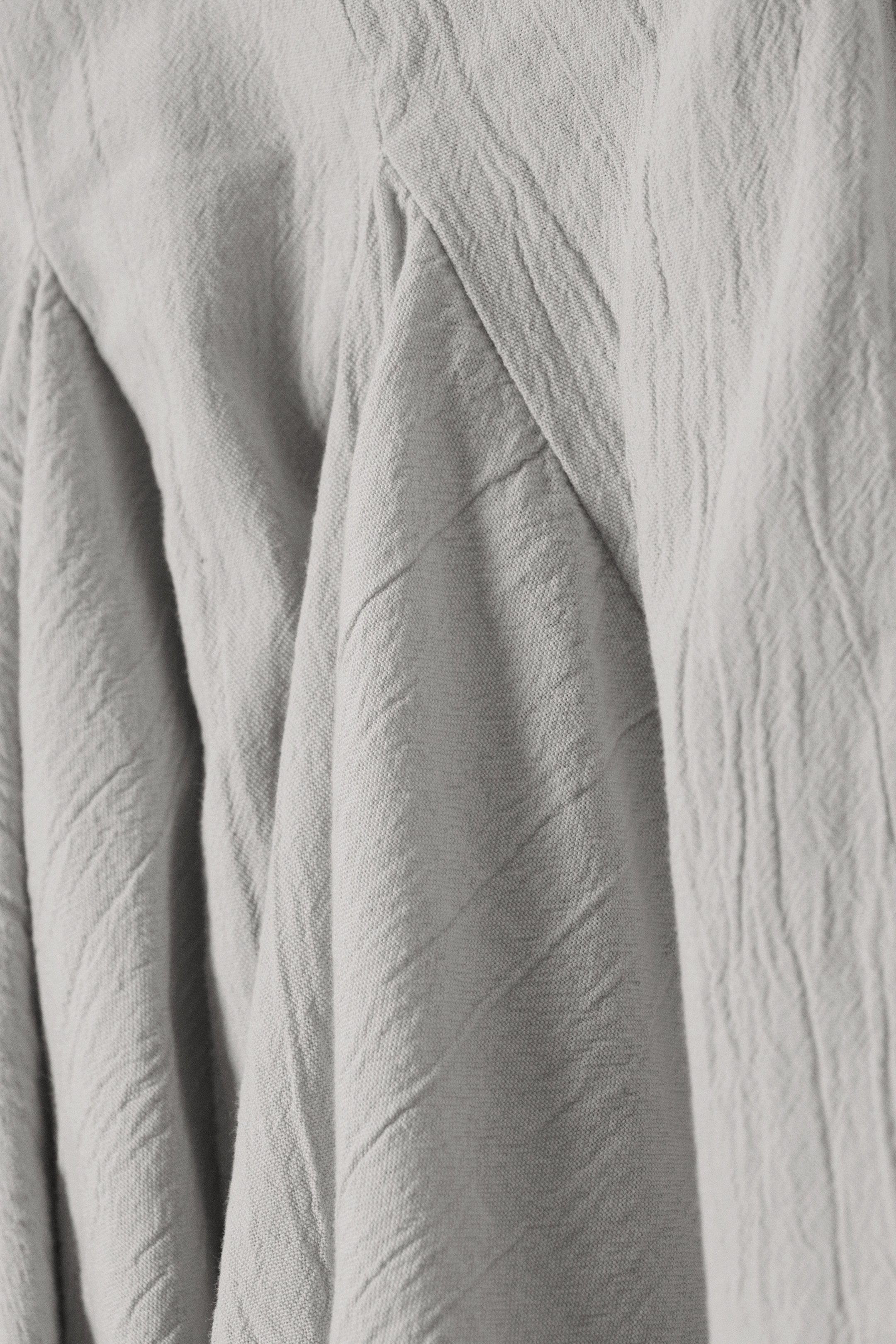 Lichtgrijs - Geplooide katoenen minirok - 2