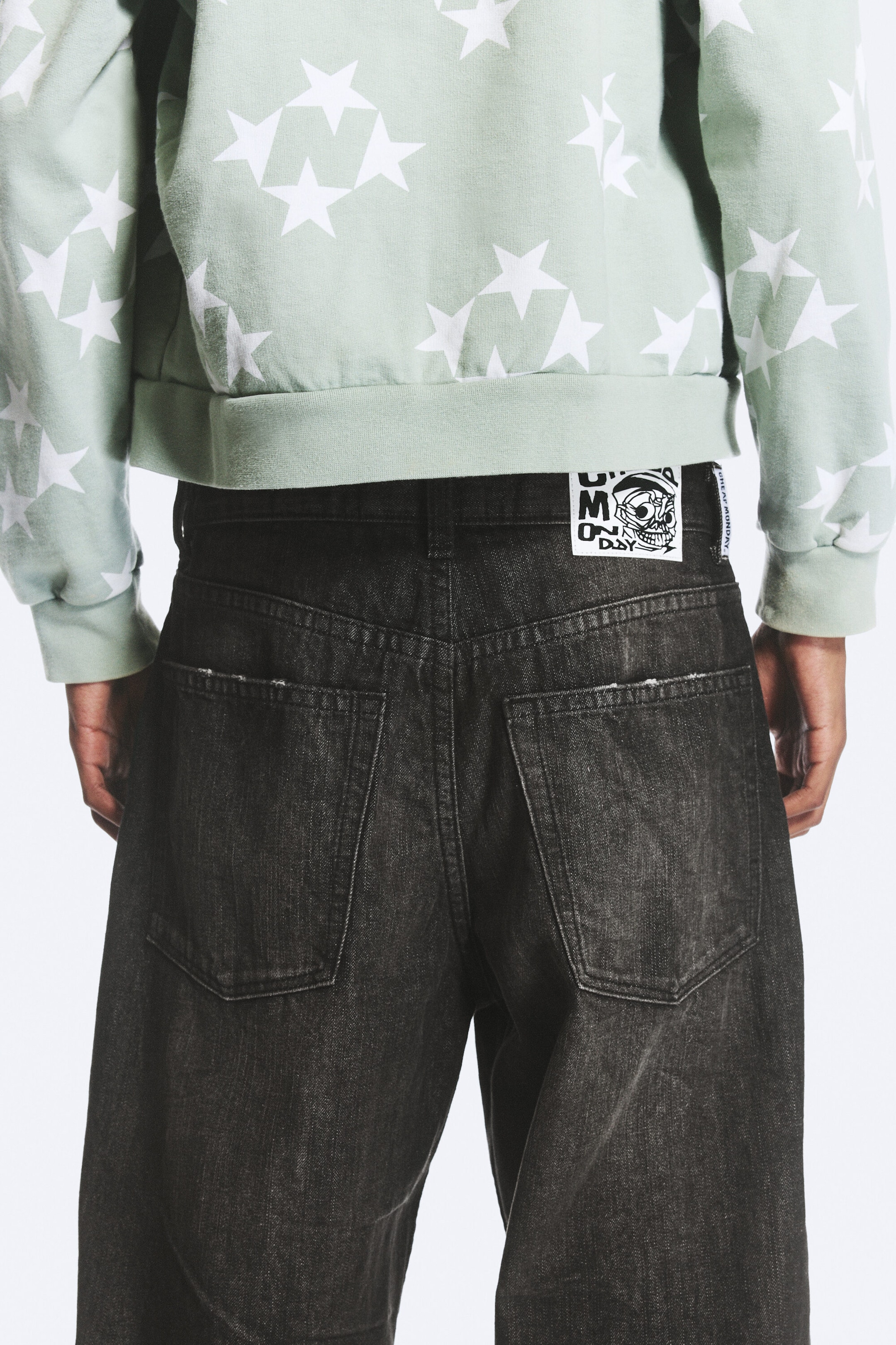 Chafe svart - Looser rett jeans med løs passform og normalt liv - 4