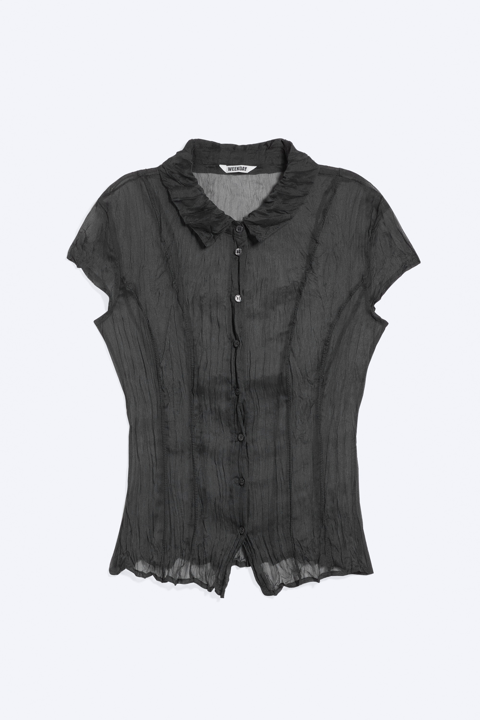 Chemise froissée à manches courtes