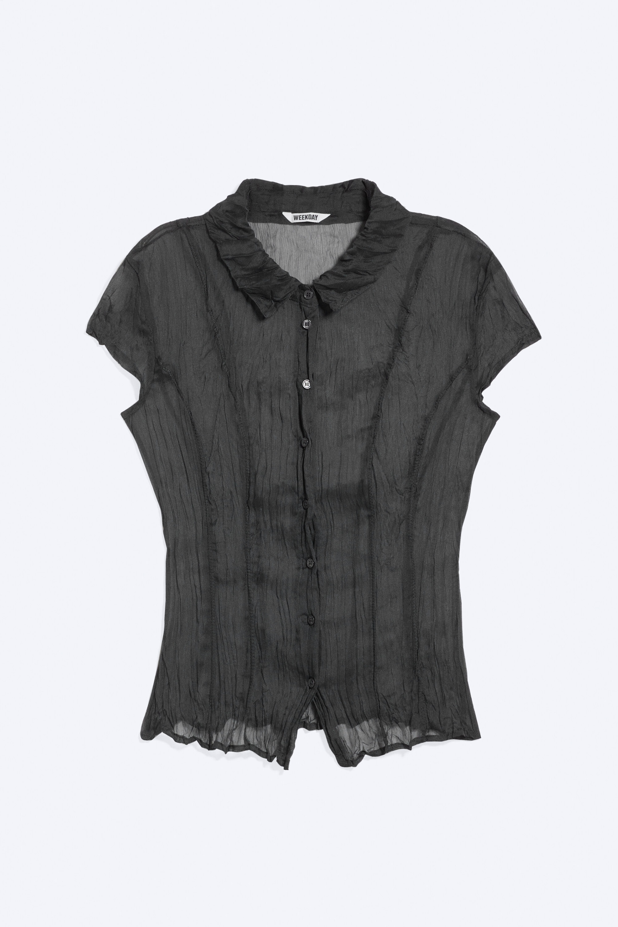 Taupe cendré clair - Chemise froissée à manches courtes - 5