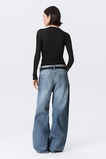 Black - Slim Long-Sleeved Buttoned Cardigan - 3