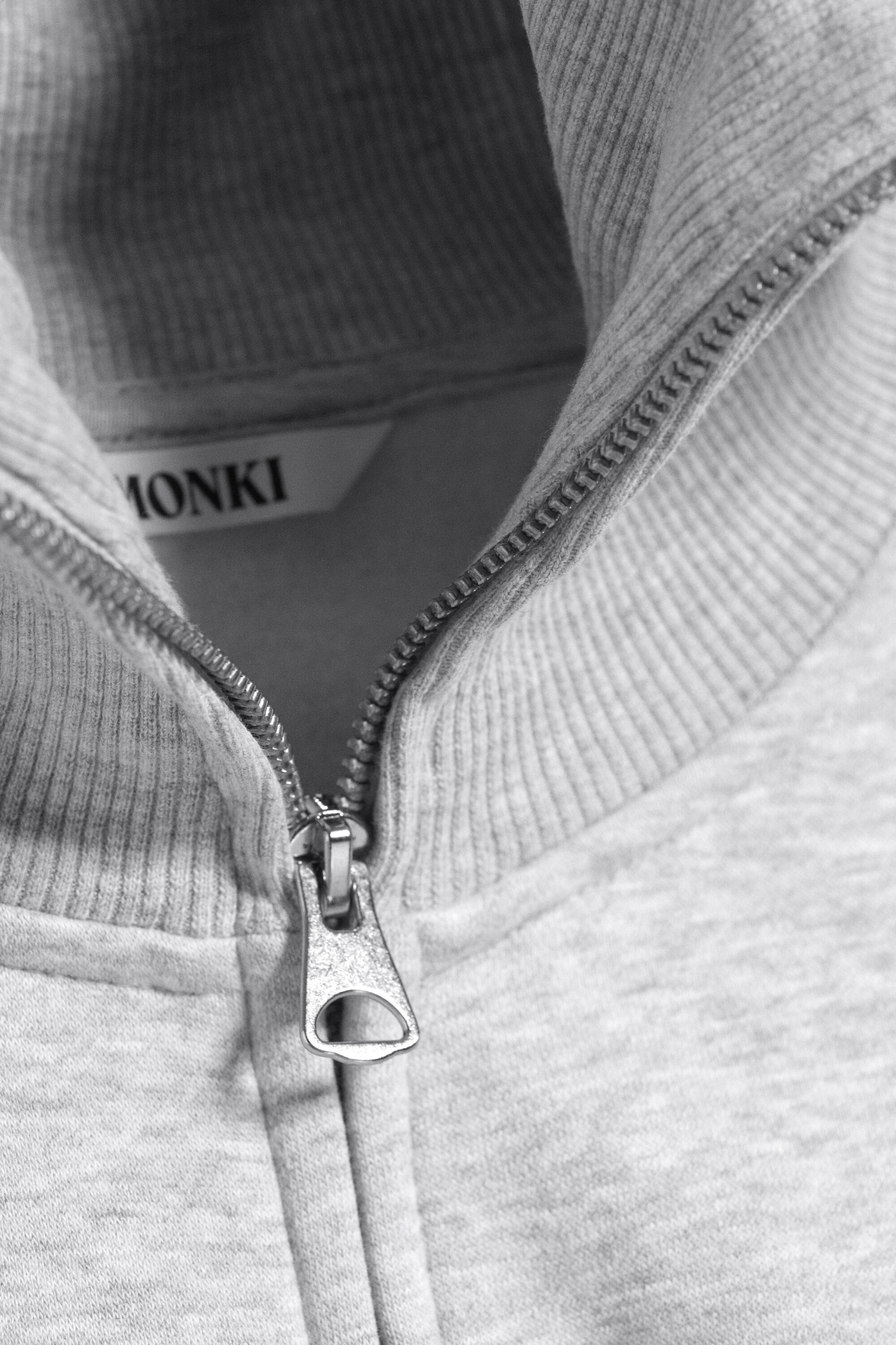 Grey Melange - Fitted Zip Sweatshirt - 5
