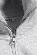 Grey Melange - Fitted Zip Sweatshirt - 5