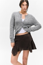 Mörkbrun - Asymmetrisk Midi-Kjol - 1