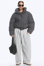 Dark Grey - Clean puffer jacket - 1