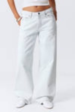 Ice Blue - Light Blue - Ample Low Rise Loose Wide Leg Jeans - 1