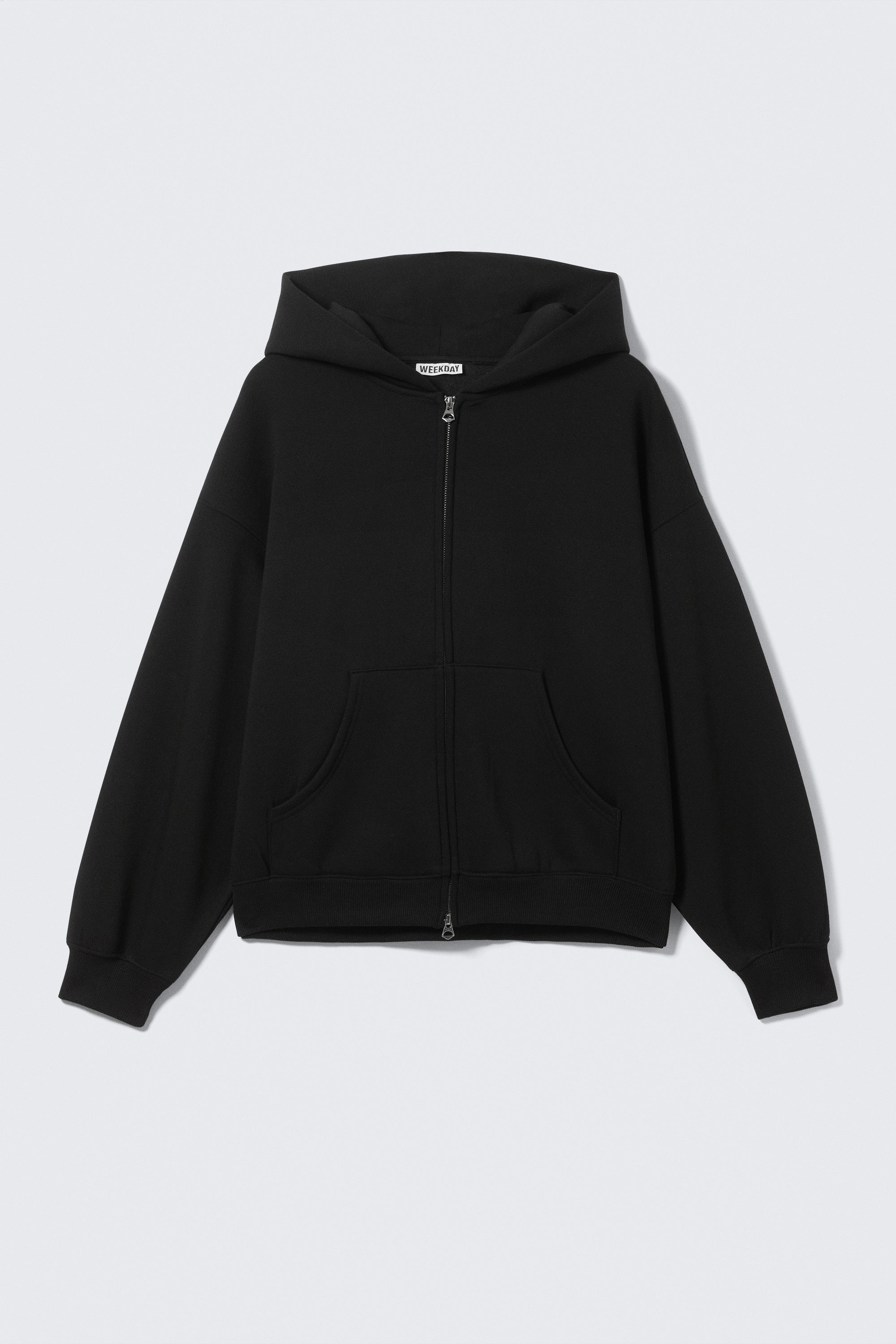 oversized heavyweight zip hoodie - Black | Weekday WW
