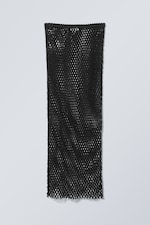 Black - Net Cotton Skirt - 0
