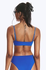Bright Blue - Ruched Triangle Bikini Top - 2