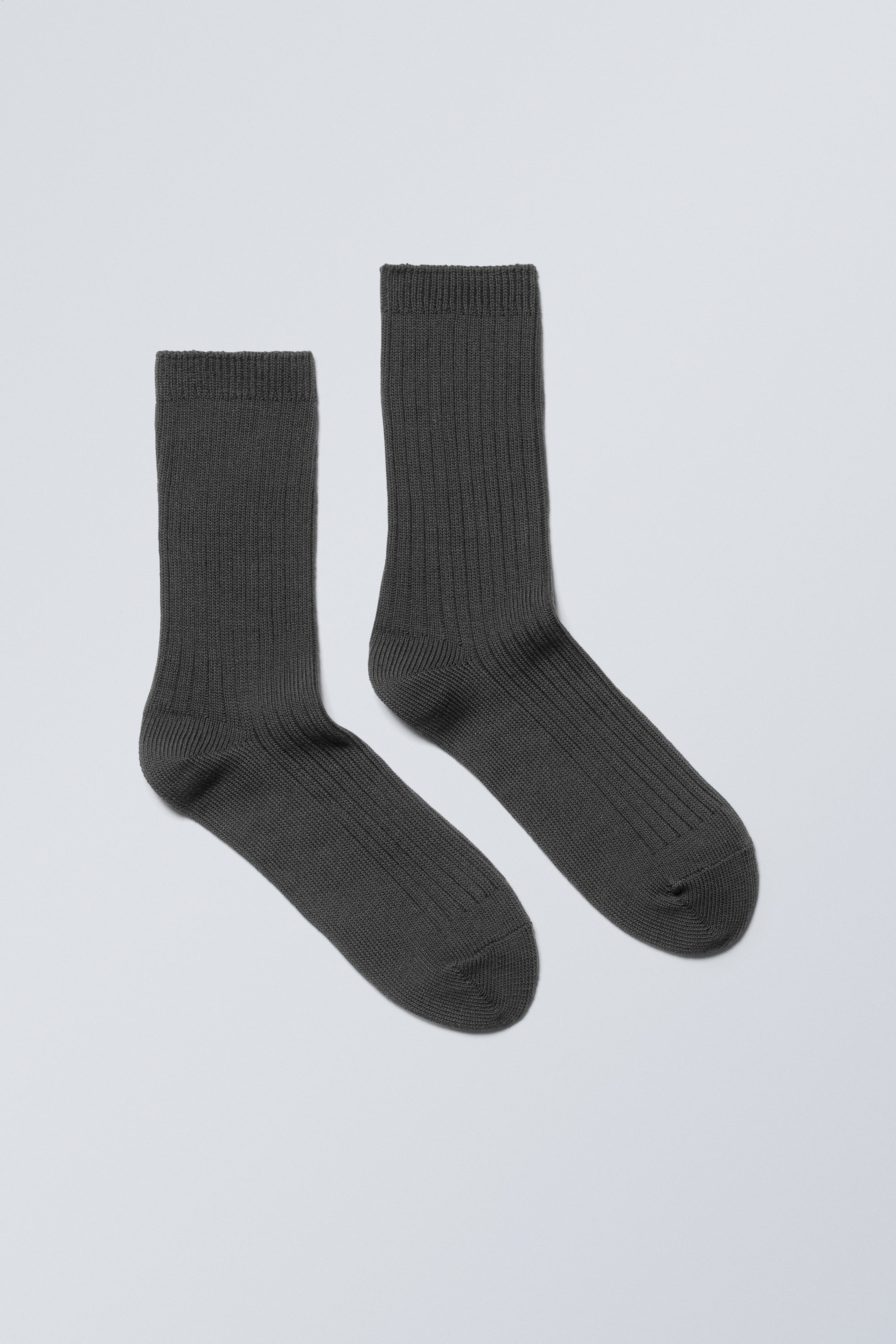 Dark Grey - Pond Ribbed Socks - 0