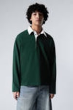 Dark Green - Long-Sleeved Rugby Shirt - 0