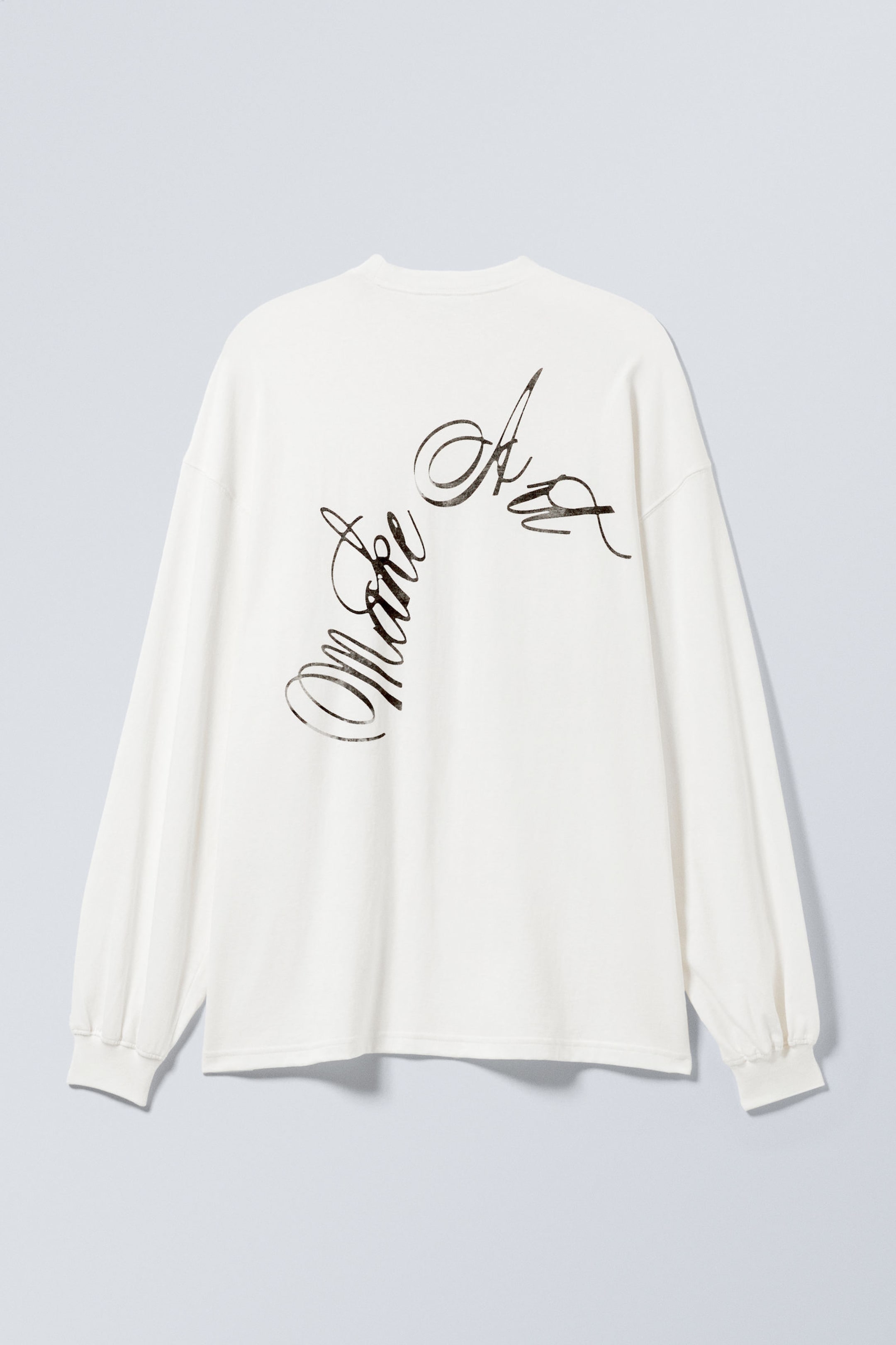 White - Long-Sleeved Oversized Printed T-shirt - 2