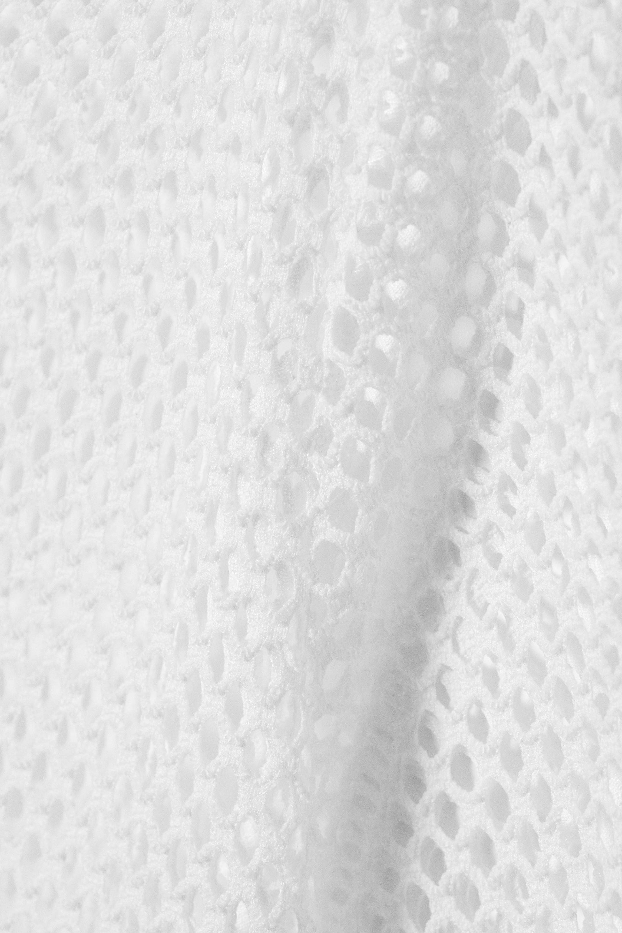 White - Long-Sleeved Net Maxi Dress - 2