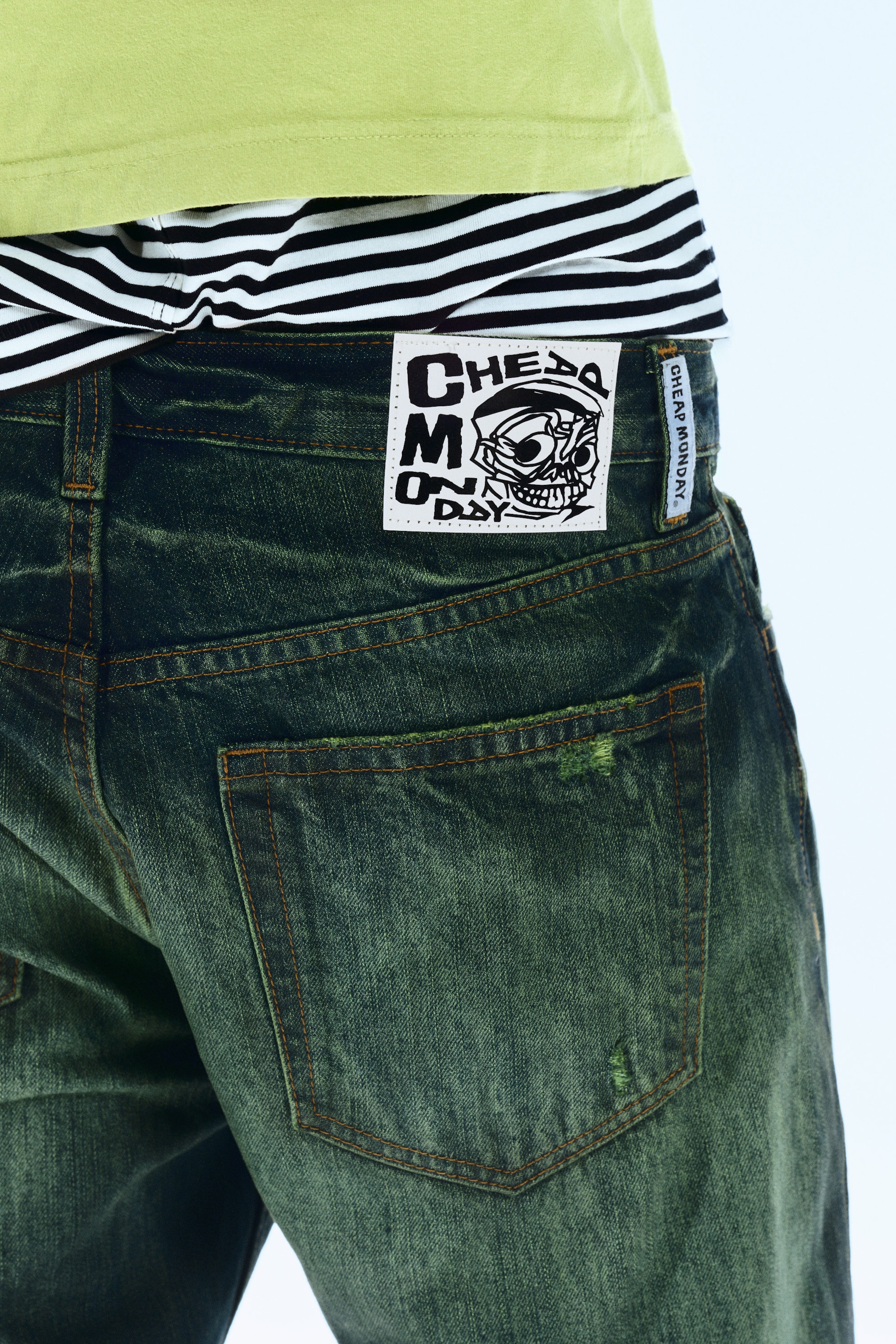 Marine Green - Green - Anti Unisex Low Waist Regular Straight Jeans - 3