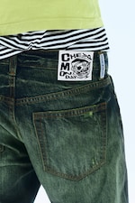 Marine Green - Green - Anti Unisex Low Waist Regular Straight Jeans - 3