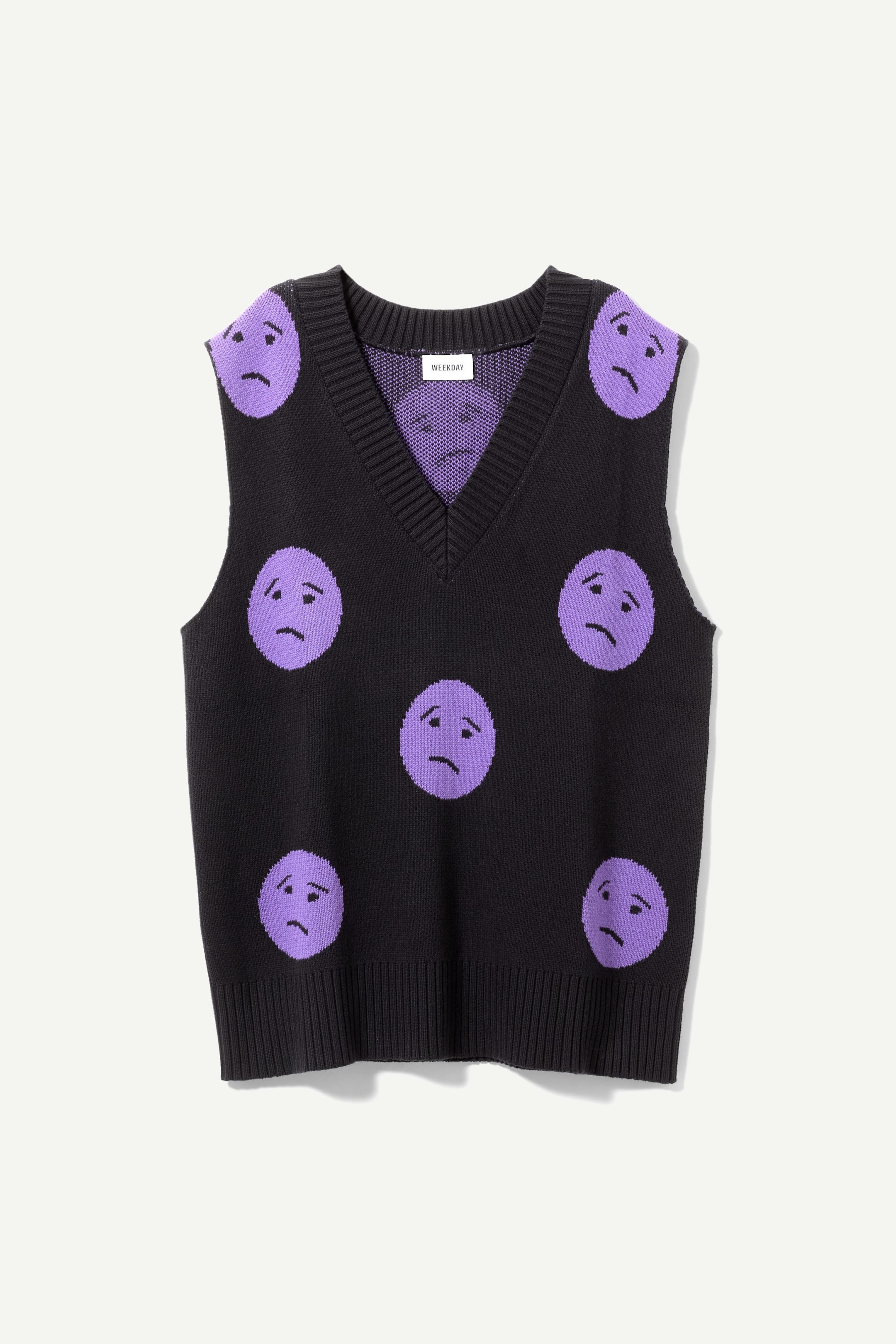 Sad face - Skill Oversized Jacquard Vest - 0