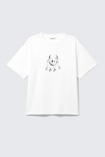 Weiß - Smilish - Bedrucktes kastiges T-Shirt - 0