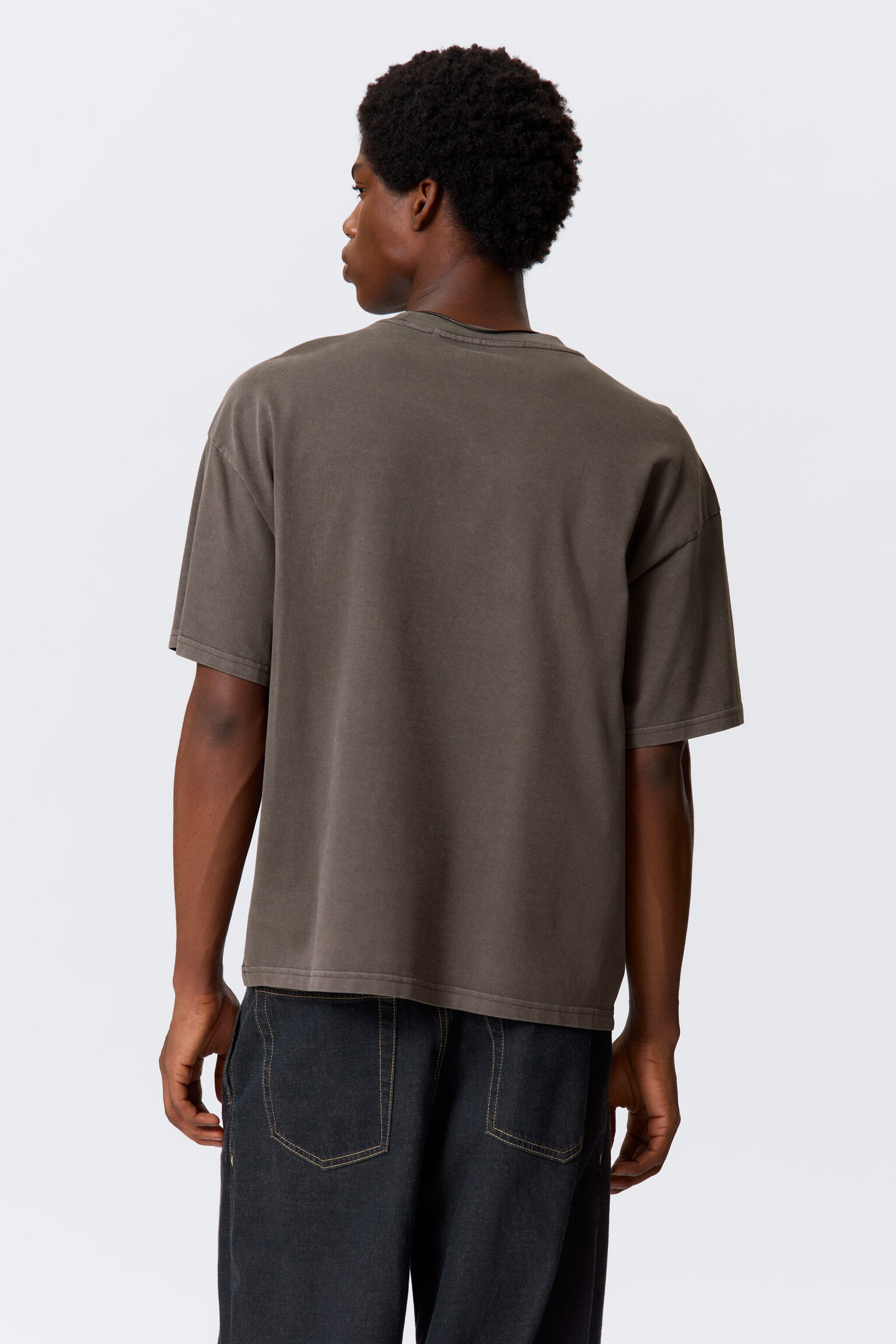 Kastiges T-Shirt - Dunkelbraun/Weiß/Schwarz/Dunkles Marineblau/Dunkelblau/Hellgrau/Khaki/Hellgrau meliert/Dunkelgrau/Dunkelgrün/Helles Taubenblau - 3