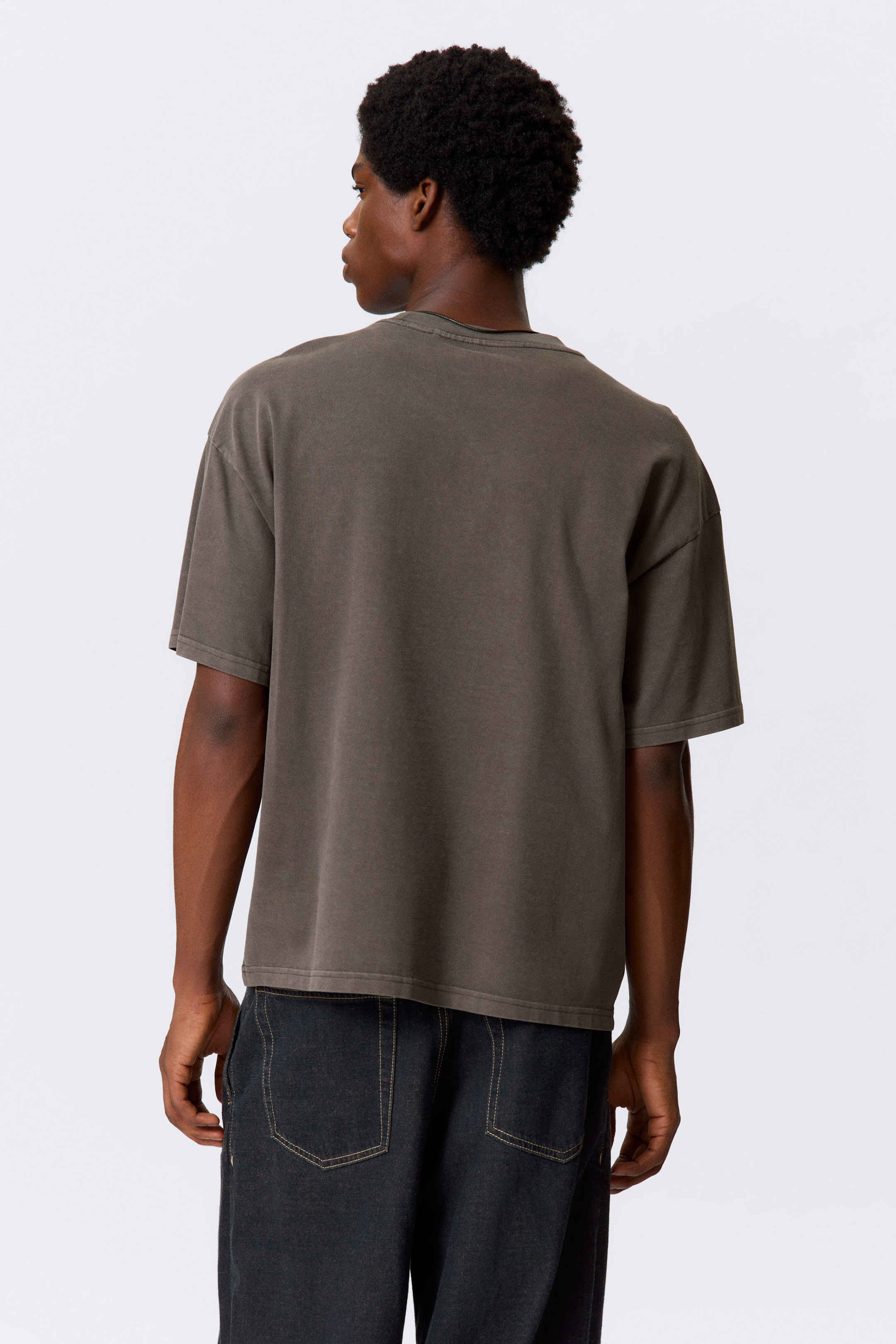 Dark Brown - Loose Boxy T-shirt - 2